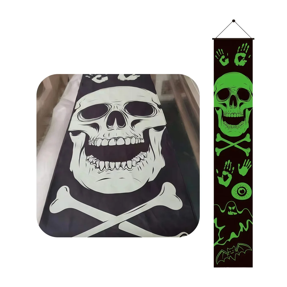 هالوين معلقة ستارة الباب راية الرعب زوجين ستارة الباب الطرف الديكور راية مسكون لوازم ديكورات منزلية #3