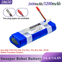 14.8V Battery 2600mAh 3200mAh Lithium Battery for ilife V5 V5s V50 V3 plus v3s pro Robot Vacuum Cleaner ilife v5s pro battery