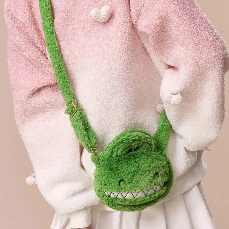 Bolso cruzado de felpa de Disney Pixar Toy Story Rex, bonito bolso de muñeca de ocio de dibujos animados, bolso decorativo de uso diario, regalo para niñas