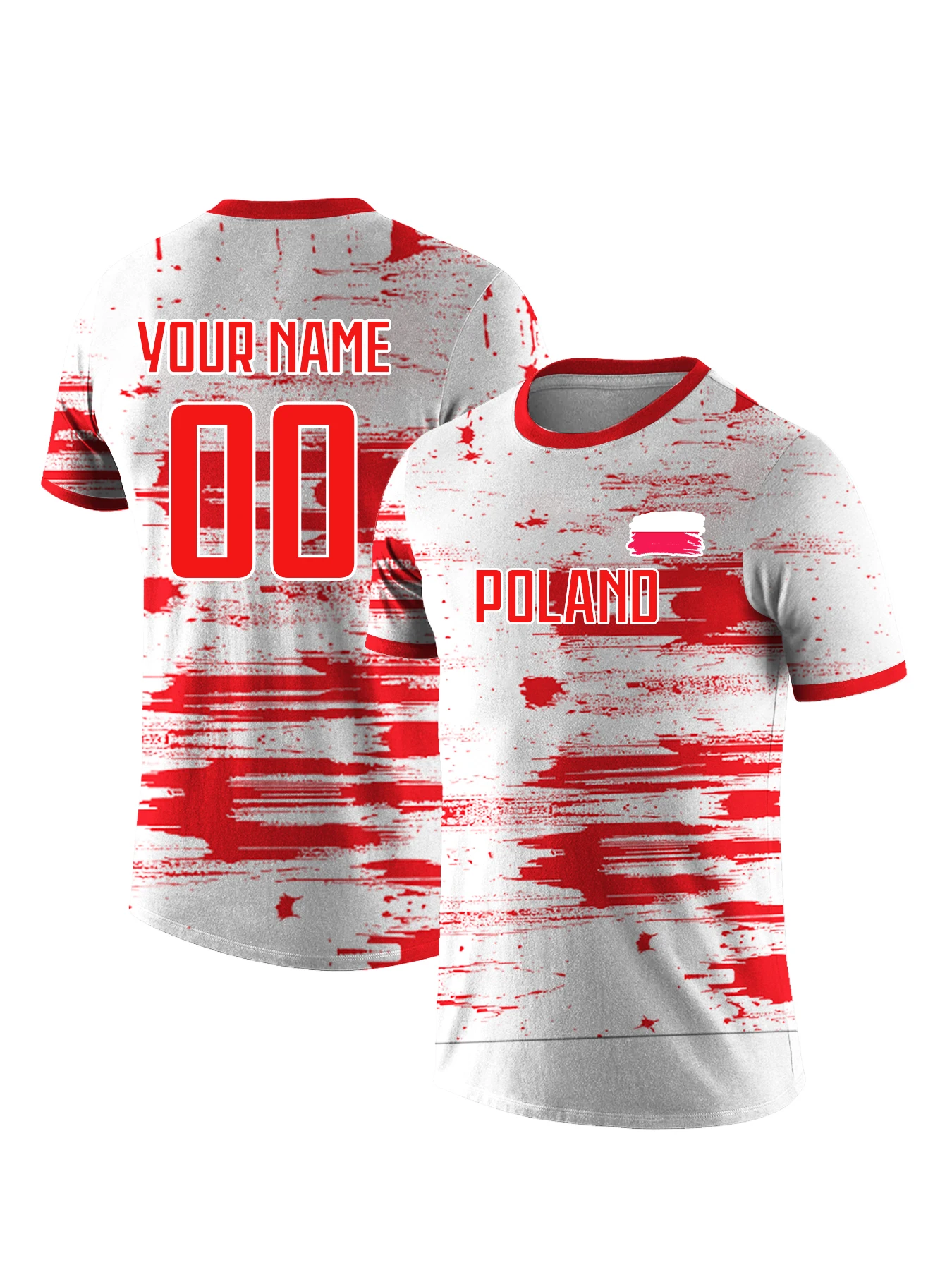 

Customized Poland National Team Soccer T-shirt for Men Personalized Name Number Football Shirt, Breathable Quick Dry Sportswear