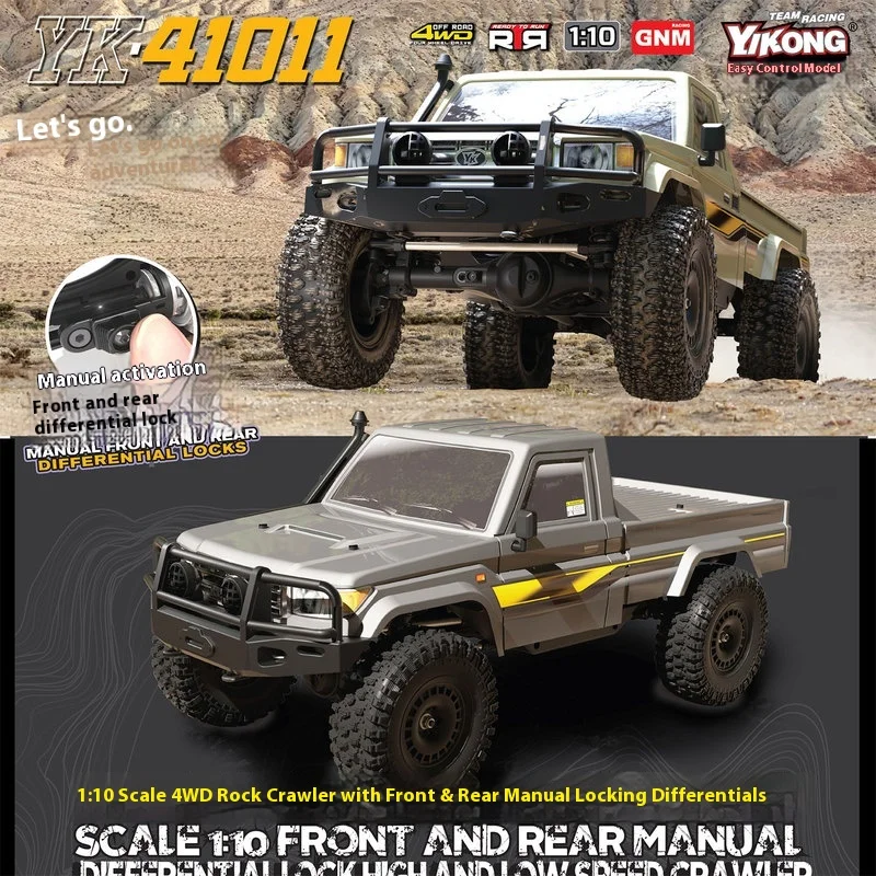 Yikong 41011 SE 1/10 zdalnie sterowany elektryczny pickup z napędem na cztery koła, pojazd terenowy do wspinaczki z mechanizmem różnicowym