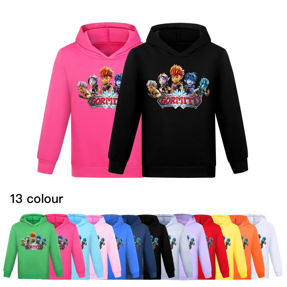 2-16Y Spring Autumn Game Gormiti Hoodie Kids Full Sleeve Pullover Sweatshirts Boys Hoodies Sport Costumes Girls Casual Outwear