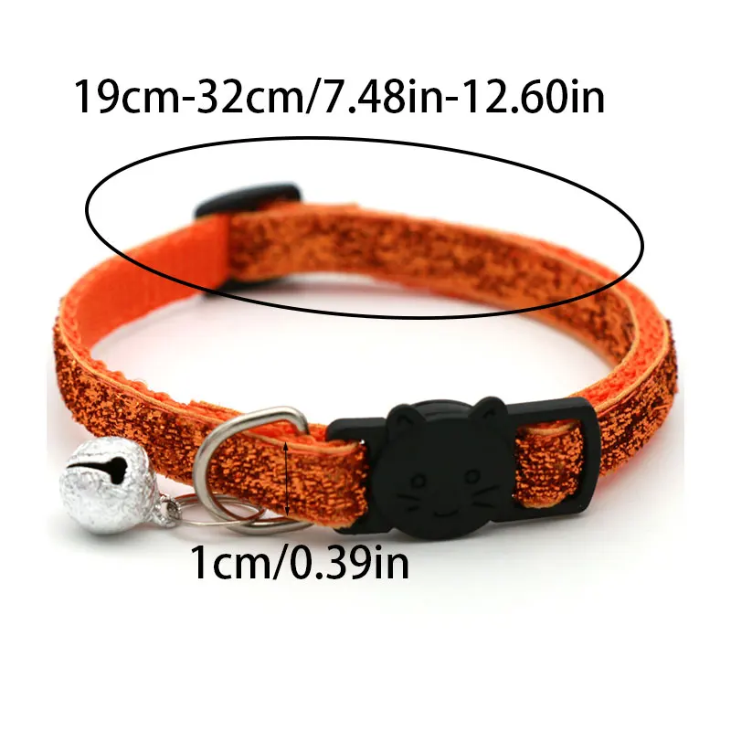 cat collar pet cat collar with bell cat face collar safety buckle cat ring glitter velvet collar cat dog collar pet supplies