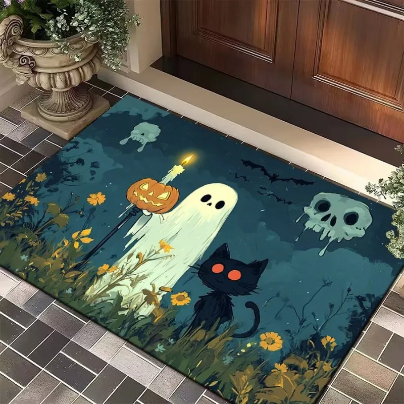 Halloween Kürbis Lampe und Elfe Kleine Bodenmatte Dekoration Badezimmer Teppich Küche Matte Home Wohnzimmer Eingang Teppich Home Decor