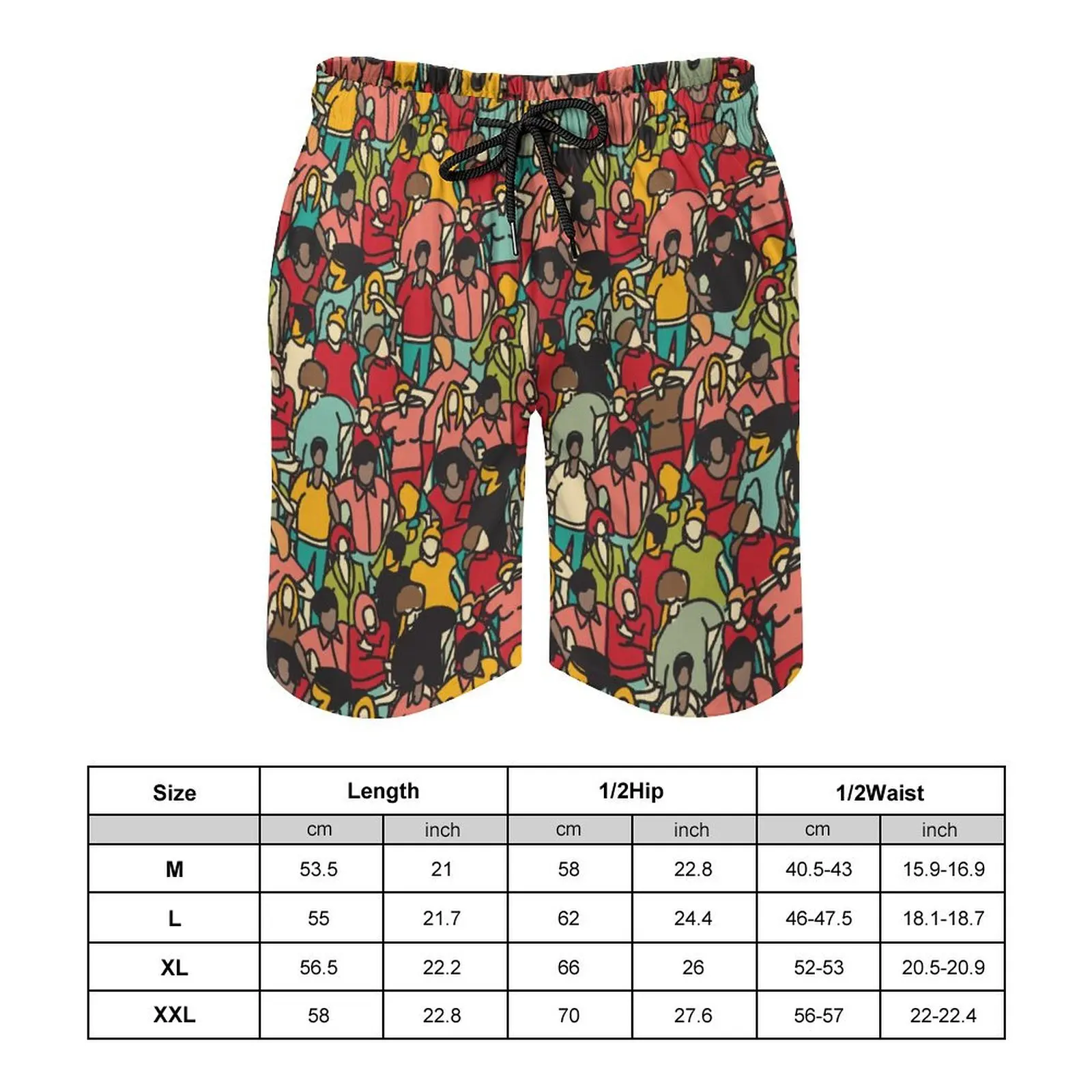 Stylish Summer Men/Women Can Wear Loose Casual Cartoon Character Illustration Printed Dopamine Drawstring Beach Quarter Pants