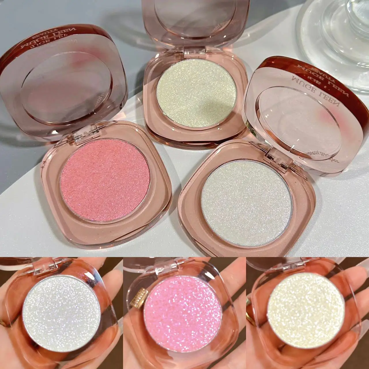 Highlighter Powder Chameleon Fine Flash Polarizing Flash Diamond Highlighter Profile Palette Face Stereoscopic Glitter Powder