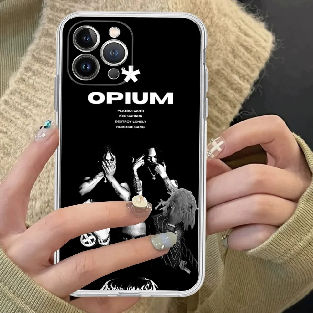 O-Opium Rap Playboi Carti Phone Case For IPhone 15 14 13 12 Mini 11 Pro XS Max X XR SE 6 7 8 Plus Soft Silicone Cover