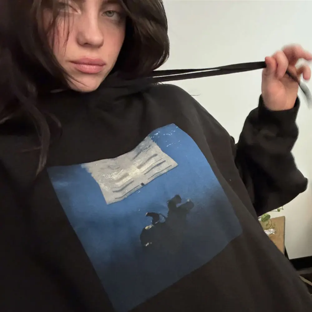 

Новый альбом Billie Eilish Hit Me Hard толстовки мужские и женские модные спортивные рубашки в стиле ретро повседневные пуловеры большого размера подарки для фанатов