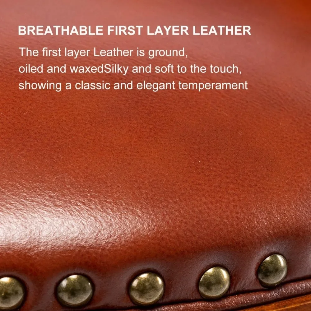 Cow Top Leather Bar Cadeira com Costas, Banquetas de madeira, Altura de 29,5 polegadas, 1PC