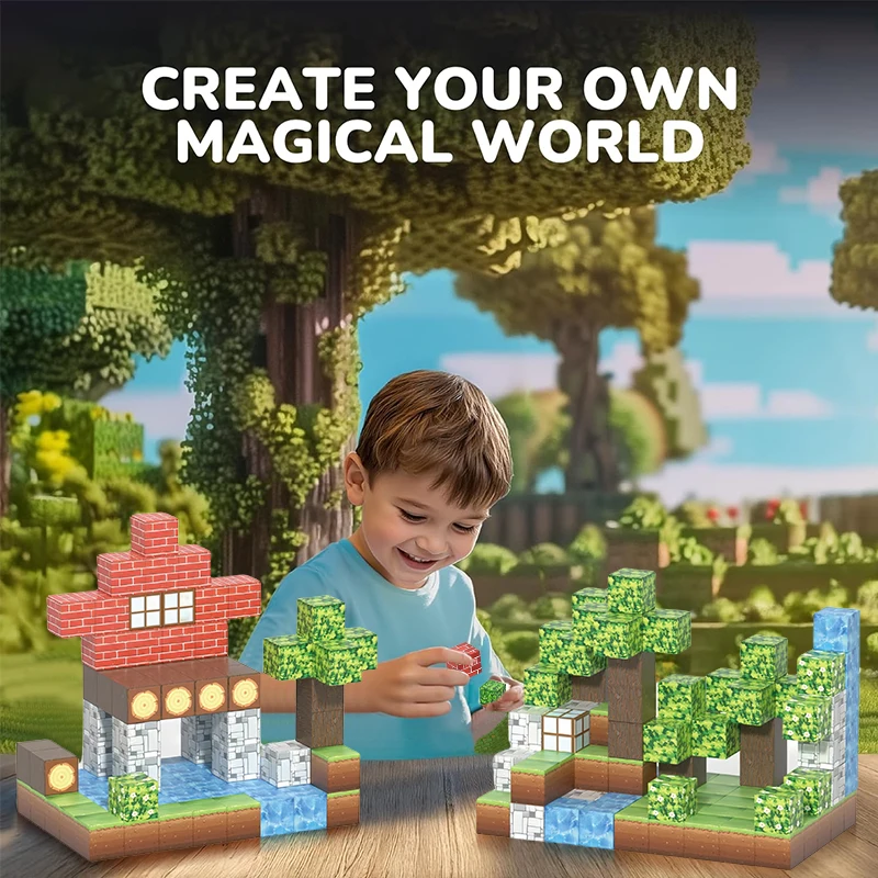 Blocs magnétiques 48 pièces, jouet de Construction pour enfants, cadeaux éducatifs, bas d'anniversaire et de noël