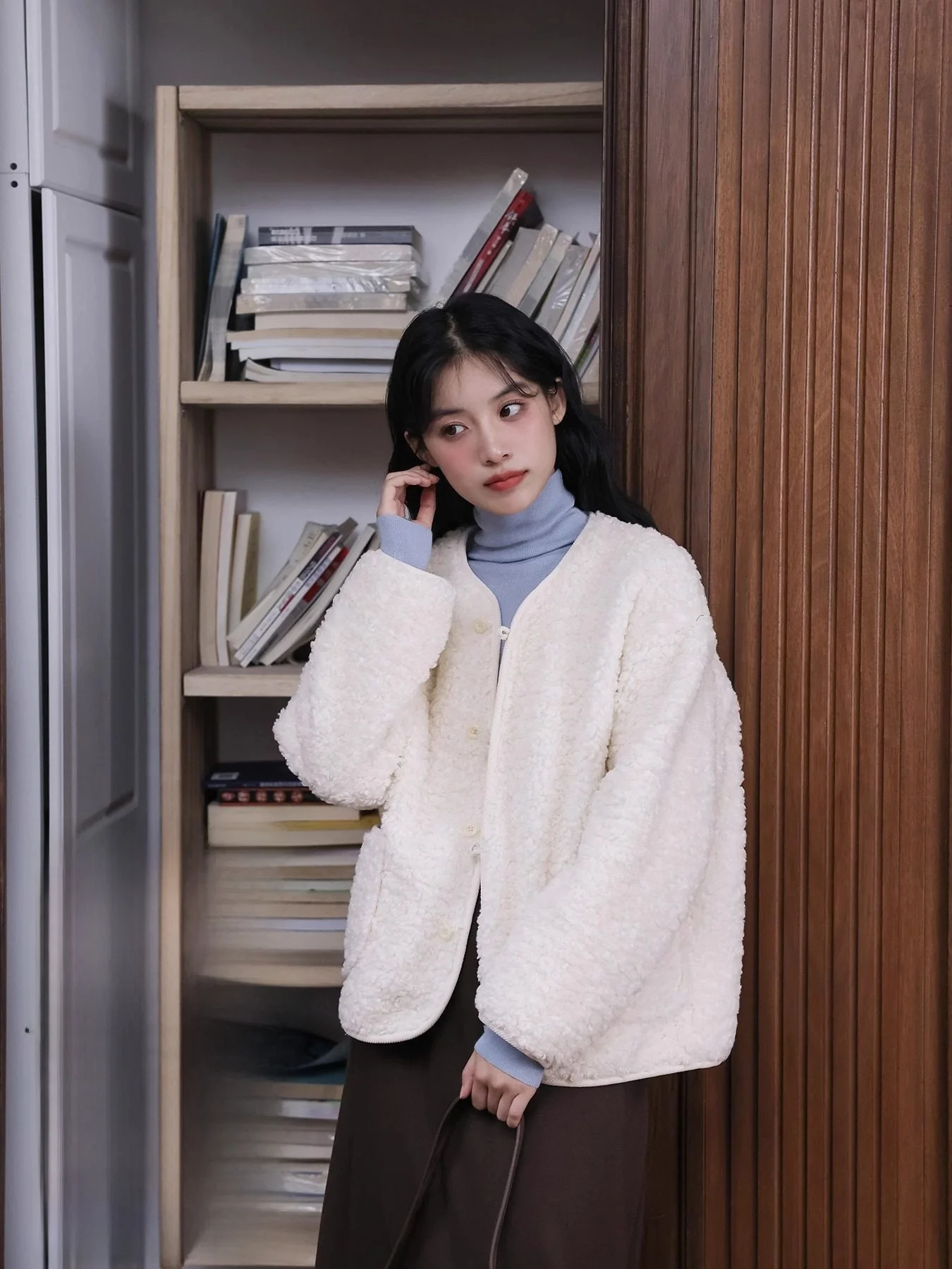 

Fuji Mountain down Two-Sided Wear eepskin Vest Women's Autumn Winter Faionable No Collar Small Size Clothing White