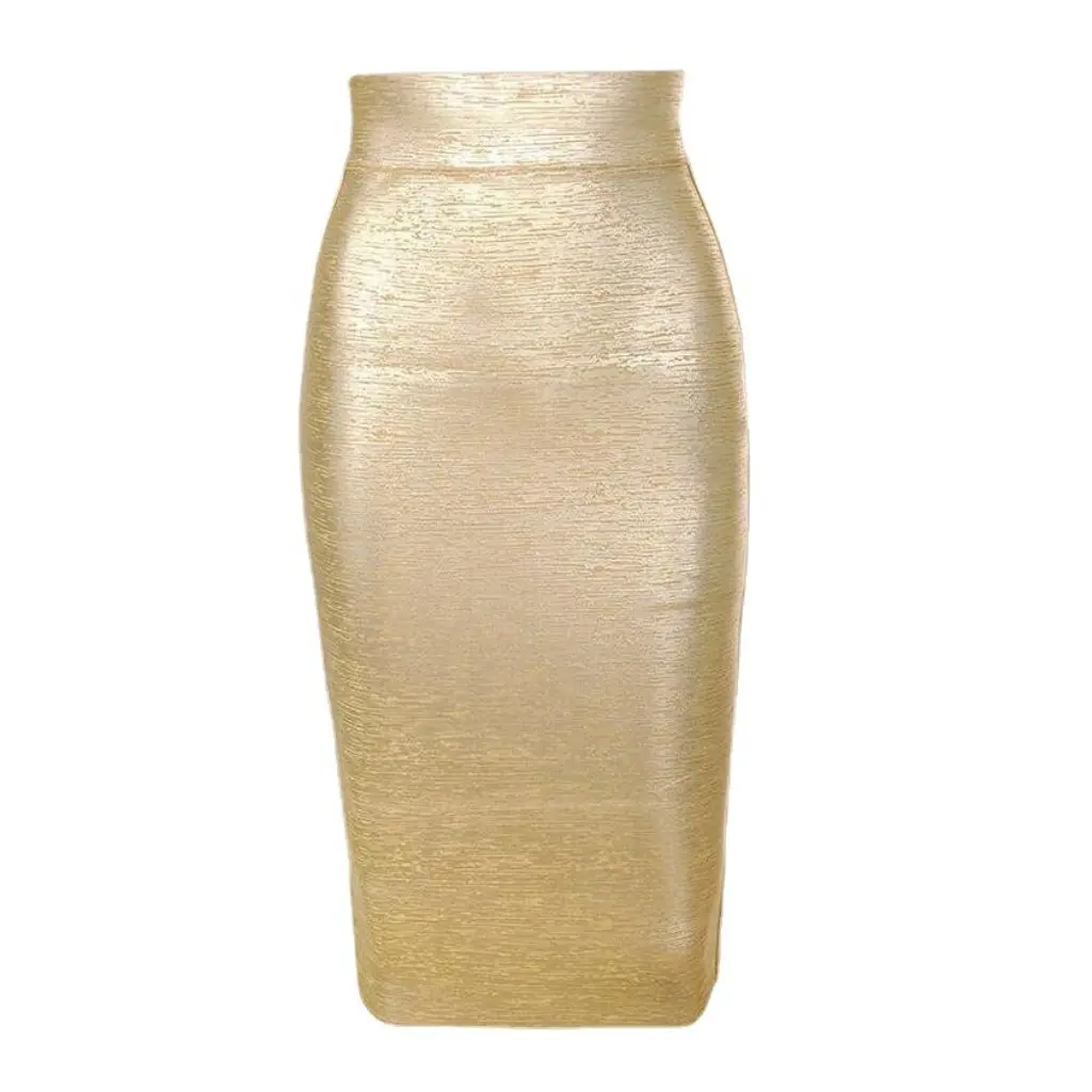 

Bronzing Bandage Skirt for Women Mid-Length Elegant Hip Skirt Fashionable And Hot Selling on