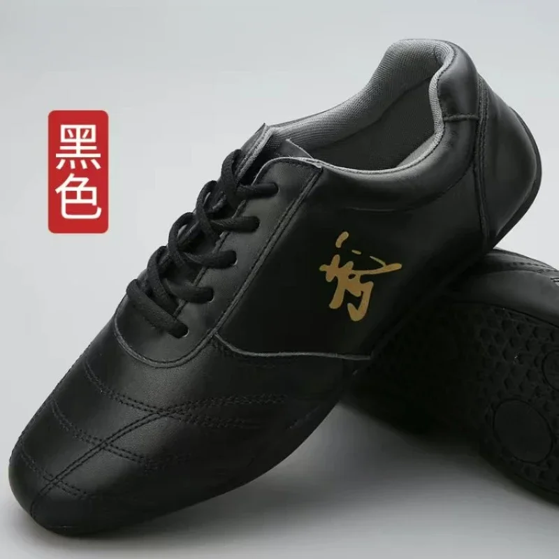 Professional Men Women Martial arts shoes Black White Tai Chi shoes Couples Comfortable Leather Kung fu shoe Unisex Wushu Shoes