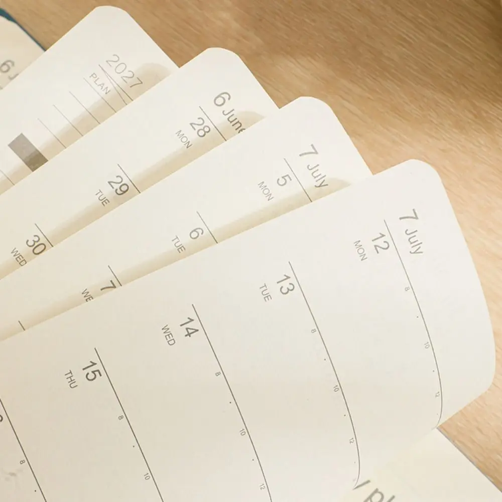 English 2027 Schedule Planner Notepad 12 Months Wear-resistant A5 Agenda Planning Notebook Efficiency Thick Paper