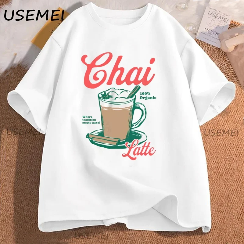 

Trending Chai Latte 90s Graphic Tee Vintage Coffee Lover Tshirt Aesthetic Tea Club T Shirt Oversized Cotton Loose Clothing