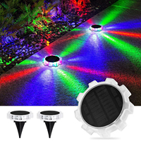 Solar Ground Lights 2 PCS Outdoor Waterproof Light with 4 Modes Color Changing for Yard Wall Deck Garden Pathway LED Wall Light