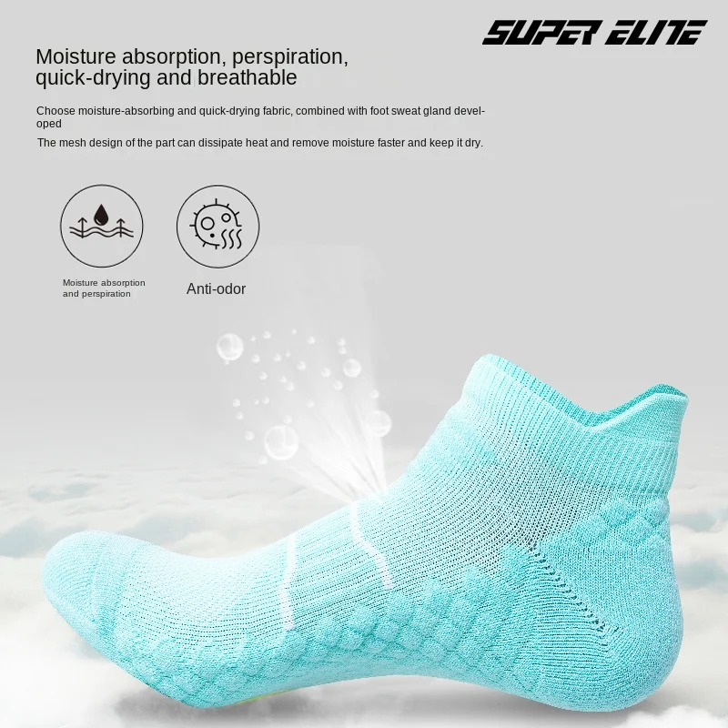 Women's sports socks, towel bottom low cut running socks, badminton socks image 5