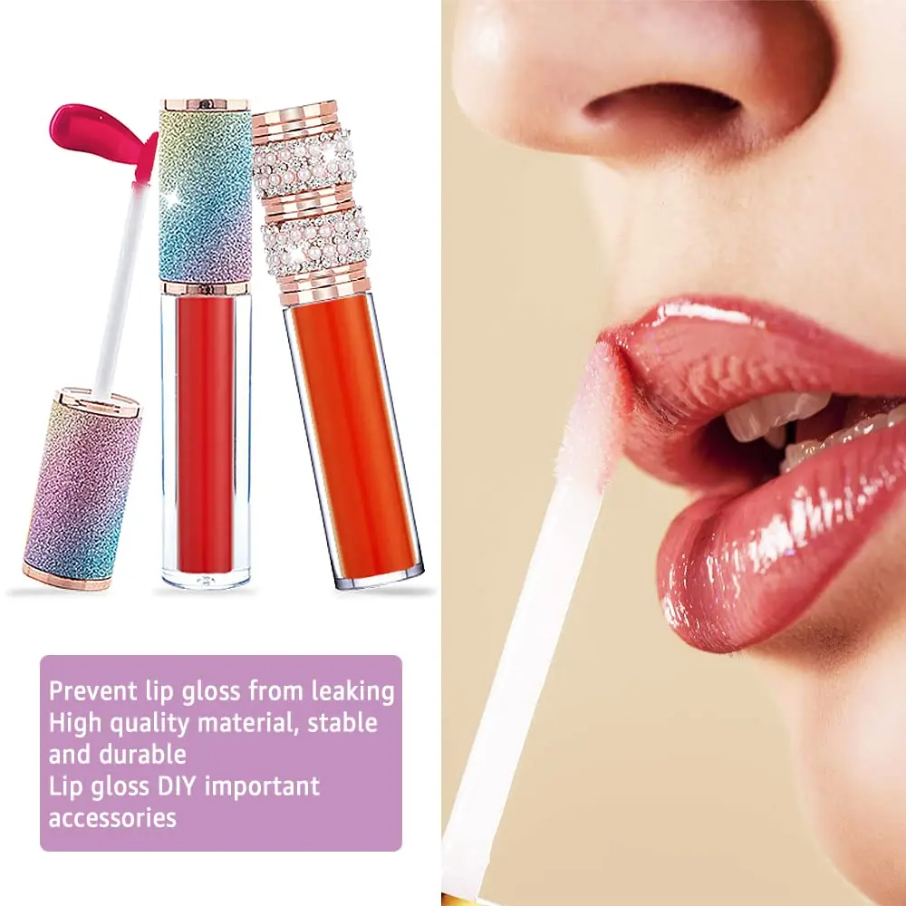 10 Stück 5ml Diamant-Leere Lipgloss-Tuben, Nachfüllbare Tragbare Plastikflaschen, Flüssig-Lippenstift-Behälter, Lipgloss-Probenfläschchen – Detail 7
