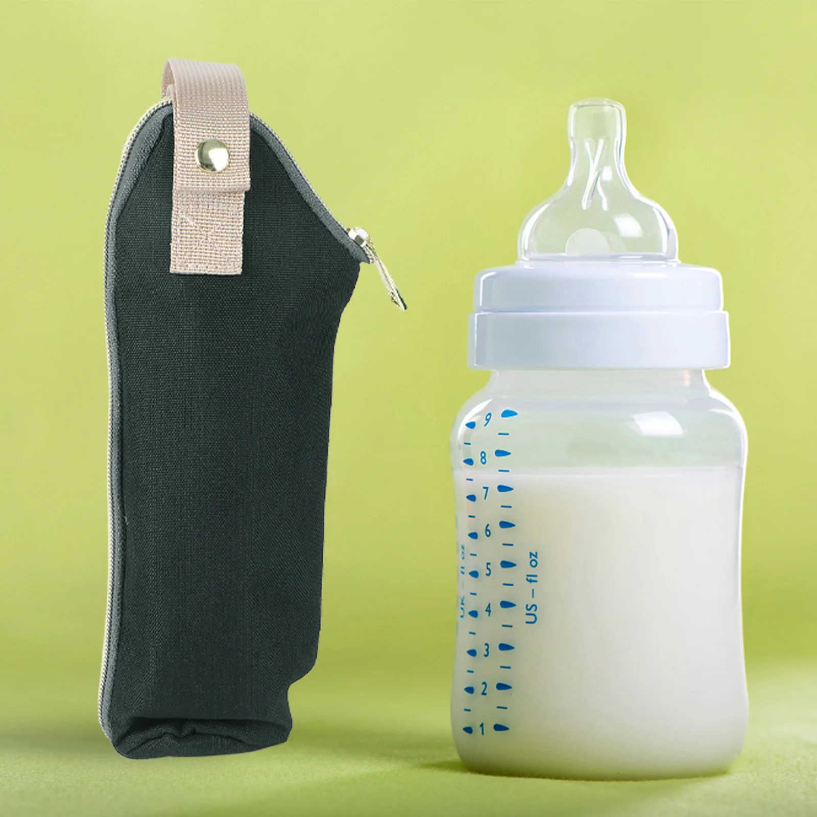 

2Pcs Milk Bottle Bag Insulated Portable Nursing Bottle Pouch for Infant Feeding Thermal Tote Durable Polyester Black