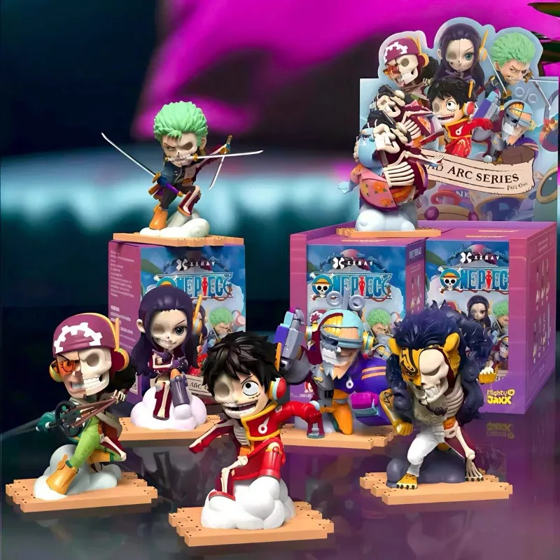 MightyJaxx One Piece Semi Dissection Луффи Зоро Усопп Сюрприз-бокс Аниме-фигурки Полускелетная модель Коллекционные украшения Подарок
