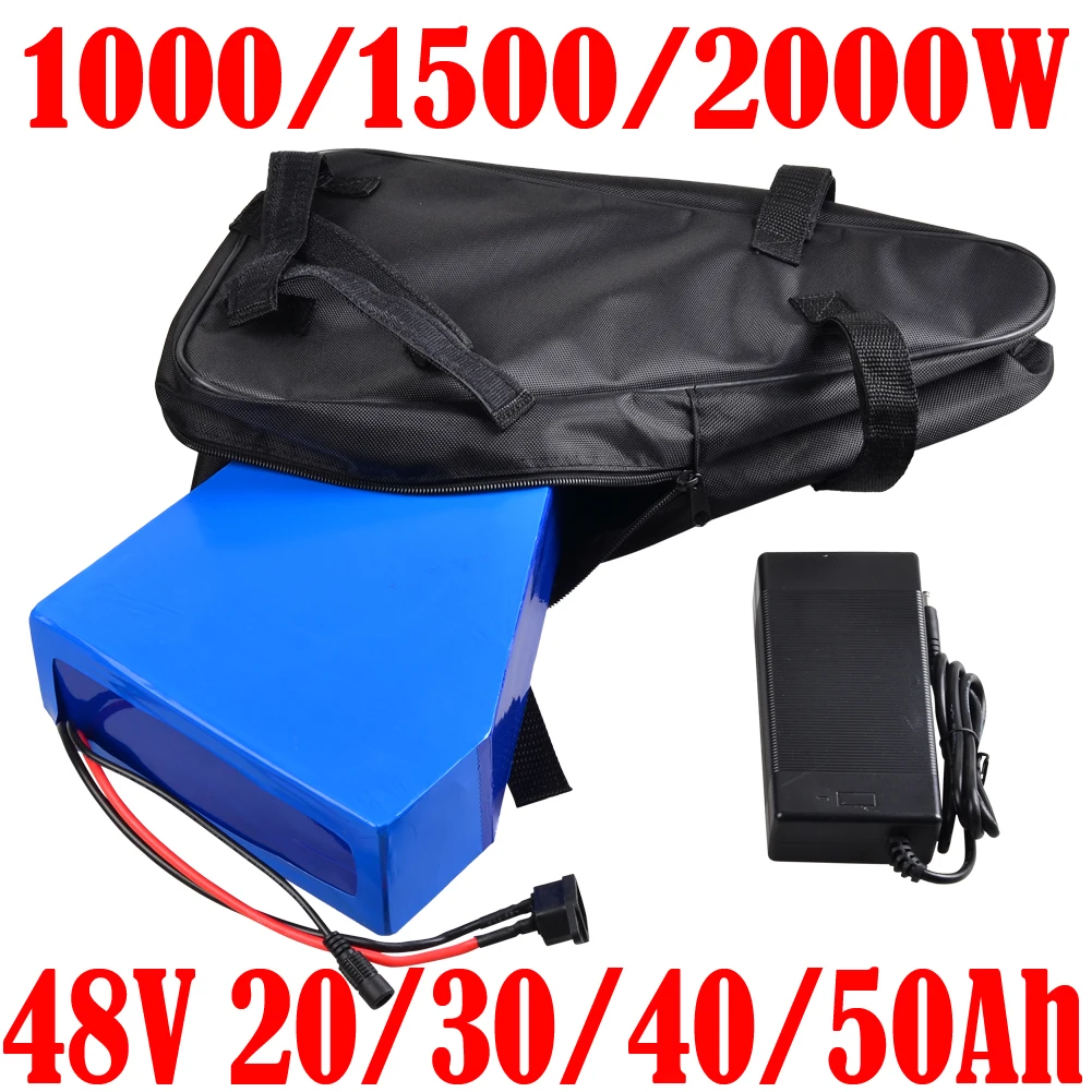 18650 cell 48v ebike battery 48V 2000W 1500W 1000W Triangle lithium ion battery 48V 50Ah 40Ah 30Ah 20Ah Electric Bike Battery