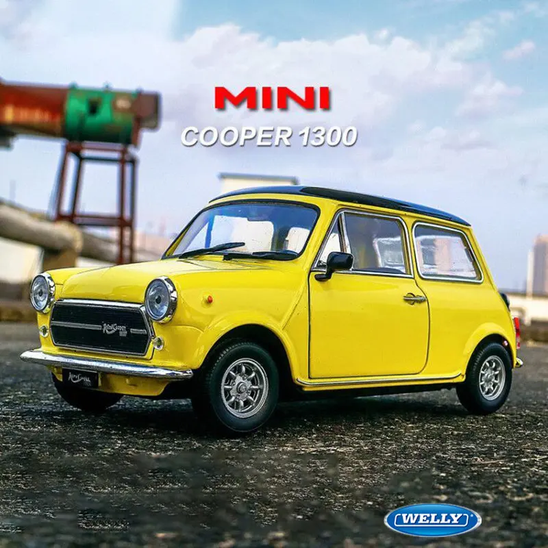 WELLY 1:24  MINI COOPER 1300 Alloy Classic Car Model Toy Diecasts Metal Simulation Collection Children Delicate Ornaments Gift