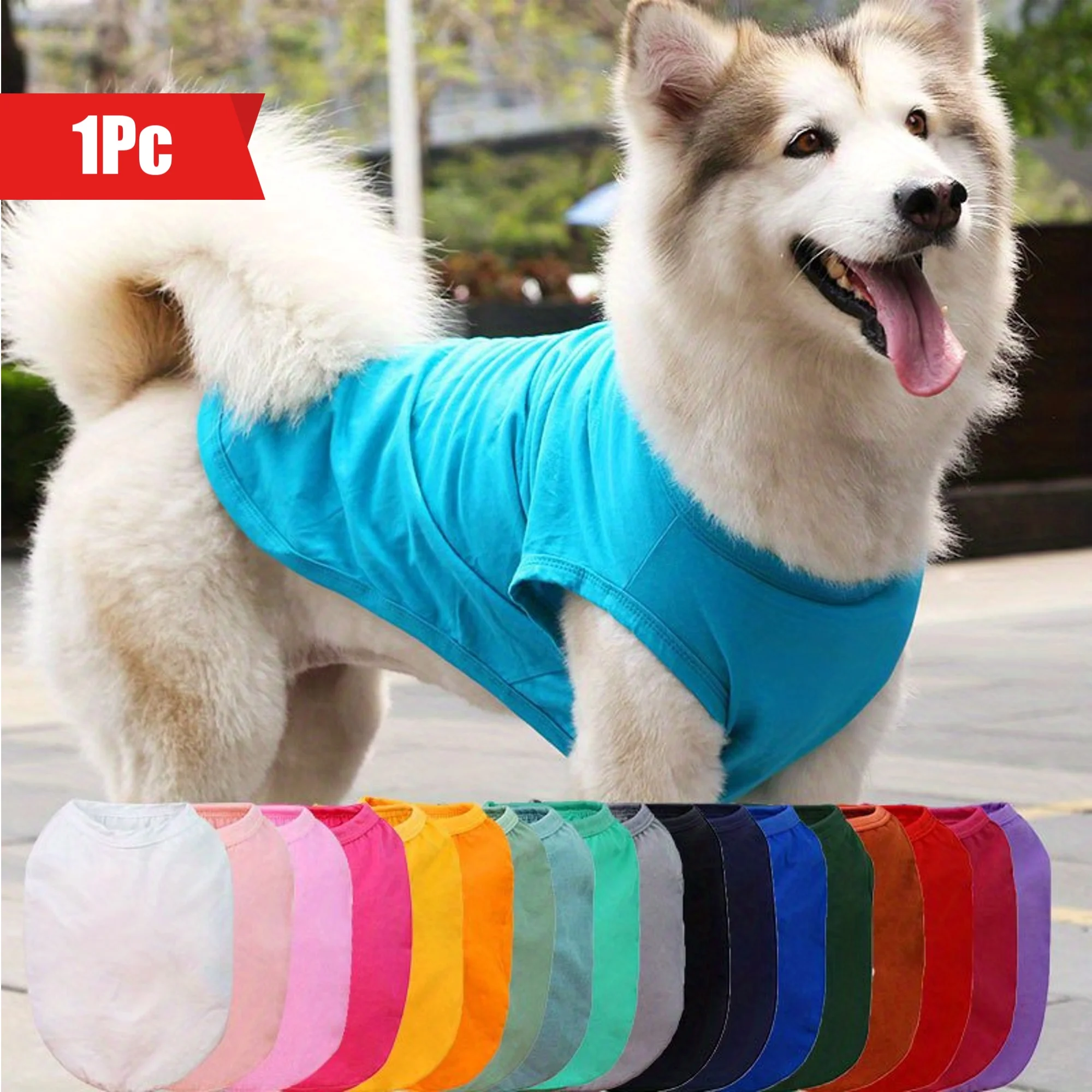 1pc Cotton Dog Vest, Pet Clothes For Golden Retriever, Samoyed, Labrador - Comfort Fit For Small To Large Breeds, Teddy Cotton