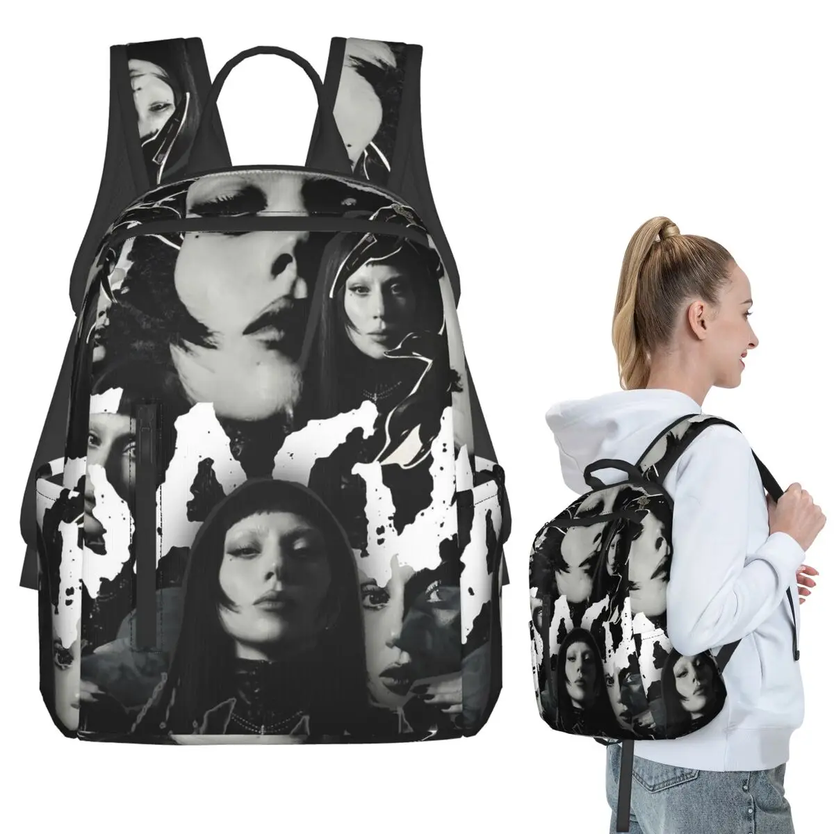 Lady Gaga Mayhem Album Backpack Student BookBag Kids School Bag Computer Shoulder Bags Men Women