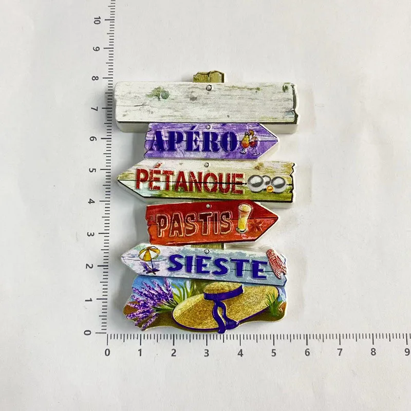 مغناطيس ثلاجة من الراتنج ثلاثي الأبعاد من بروفانسال الفرنسي - مغناطيس المطبخ المزخرف من أبيرو، بيستانك، باستيس، سيست