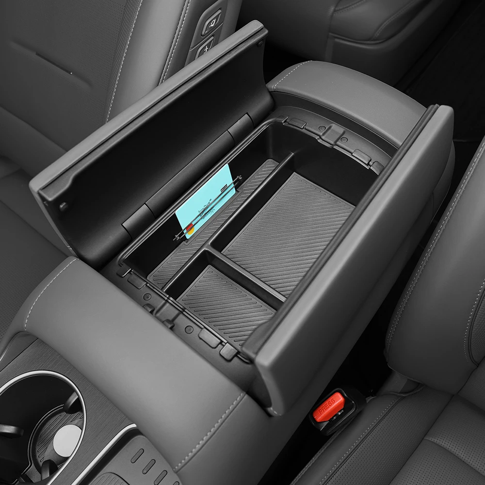 Car Interior Components Double-Layer Central Storage Box Water Cup Organizer Holder For 7-seater Hyundai Palisade LX3 2026 LHD