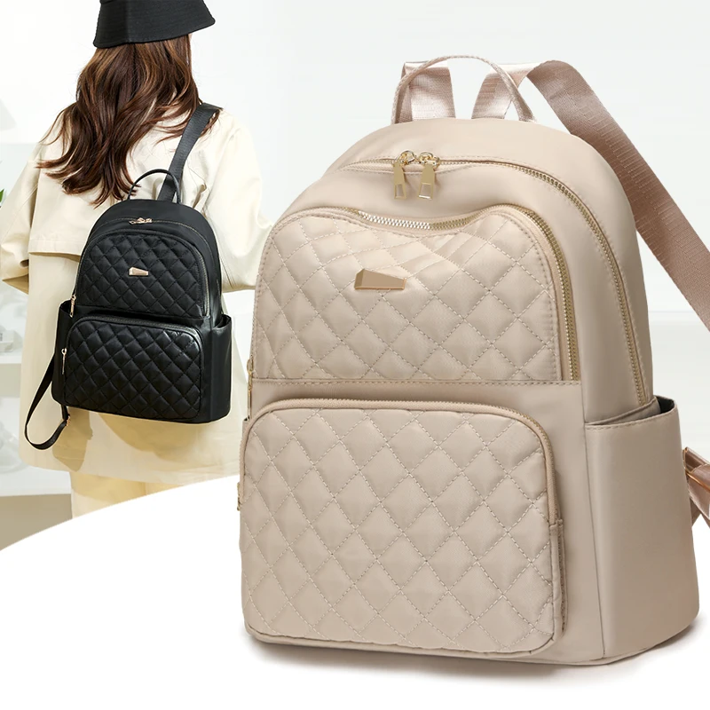 New Chic Quilted Nylon Tote Bag For Women, Lightweight Travel small Handbag, Fashion Casual Shoulder Purse, Durable & Versatile