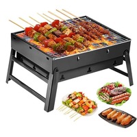 17 Inch Foldable BBQ Charcoal Grill Portable Charcoal Grill Compact Mini Small BBQ Grill Outdoor Travel Backyard Picnic Beach