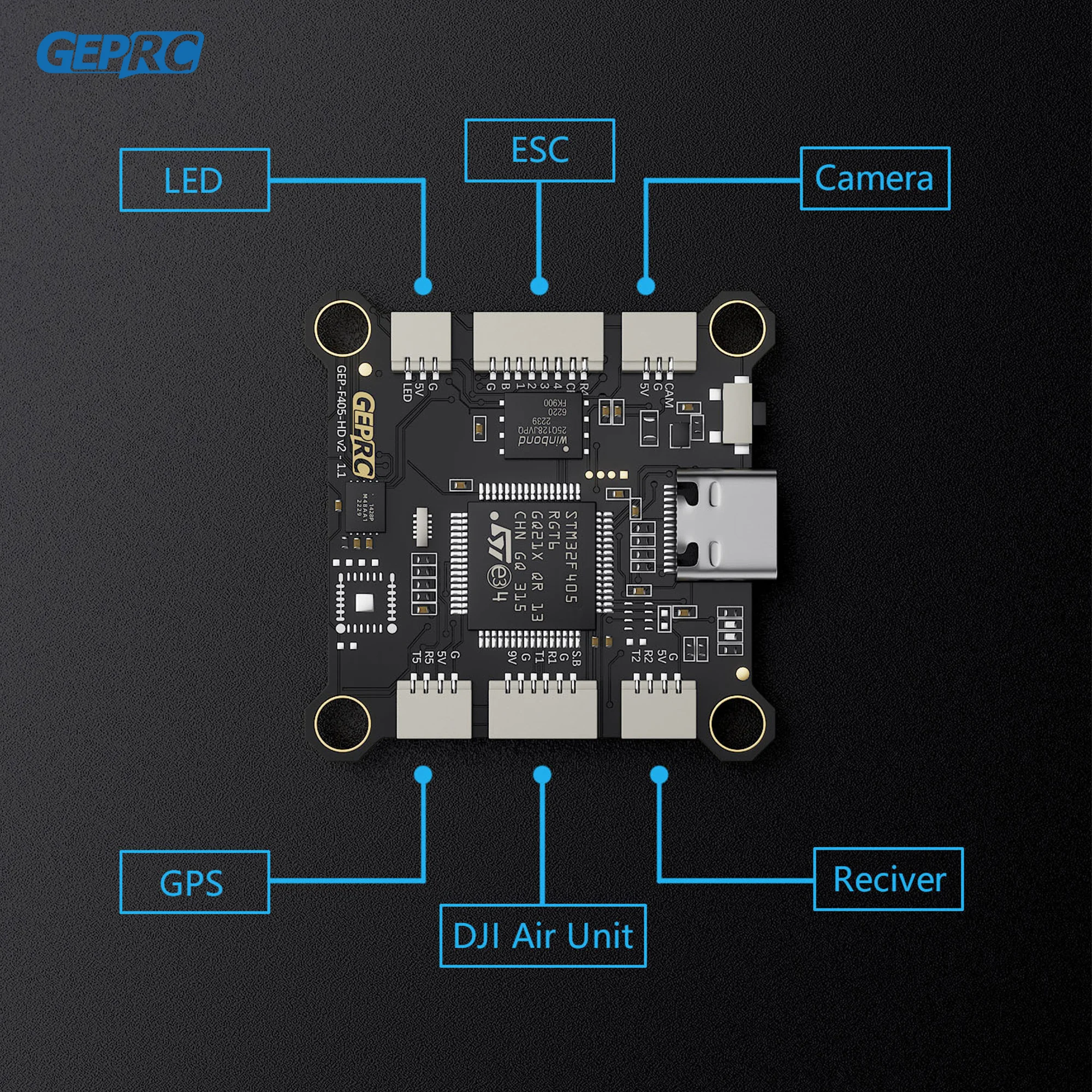 GEPRC TAKER F405 BLS 50A Stack 42688-P Gyroscope 16MB  Black Box Data Analyze Record Flight Data Plug and Play Racing FPV Drone