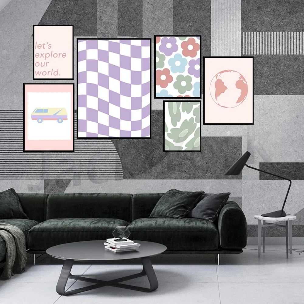 Danish Pastel Aesthetic Poster, Sage Green Print, Colorful Wall Art