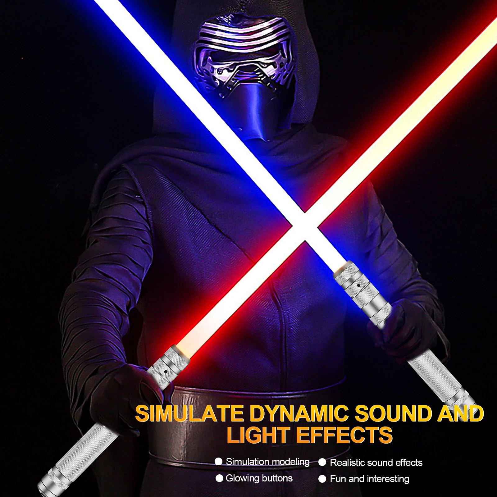 WANARICO USB Lade RGB Lichtschwert Metall Griff 7-Farbe Variable Mit Schlagen Sound Wirkung FX Duel Lichtschwert Metel Griff LED