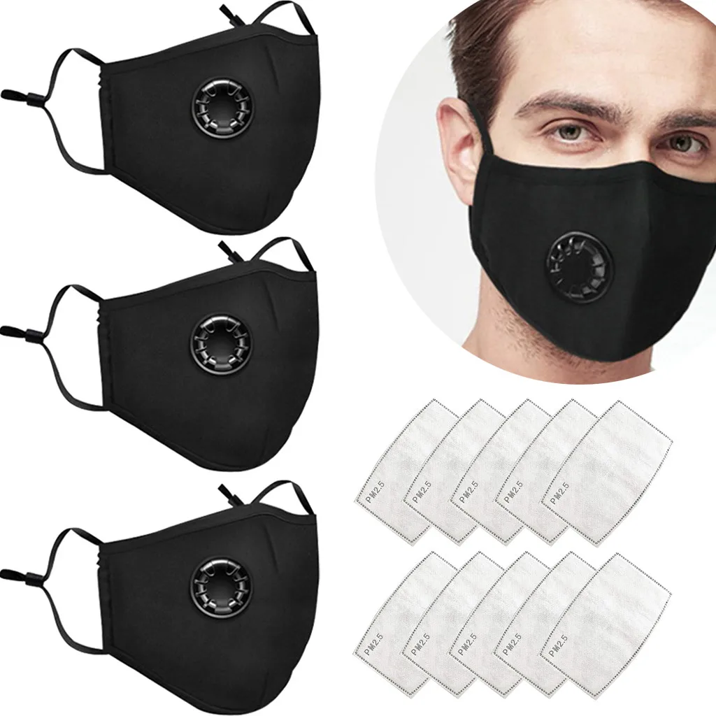 Mask Filter Breathable Face Mask Hot Sal Valv Design Respirator Bestseller Reusable Pm2.5 Filter Cover Protection Black 2026 T1