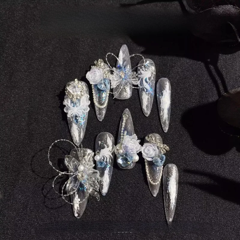 [Lu Chen is still in the mirror] Hand-worn armor removable luxury long T-pointed blue butterfly fishing line