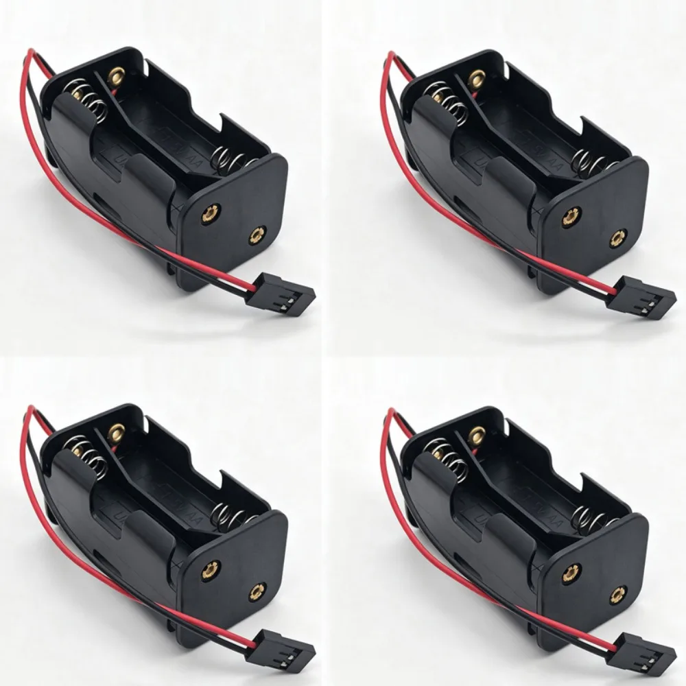 1/2/4pcs need 4 Cell 1.5V AA Battery AA Battery Holder Case Battery not included Black JR Connector Cable Plastic 6V Battery Box