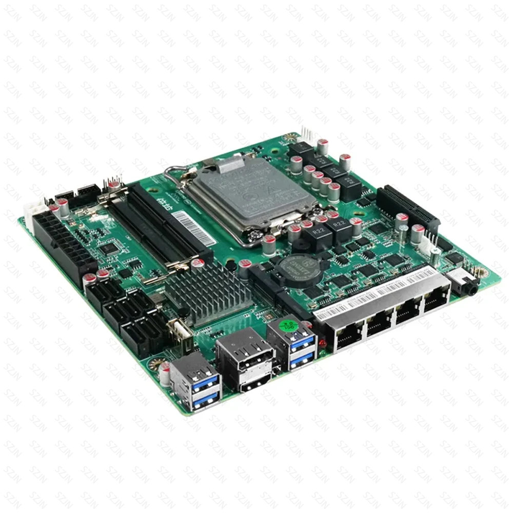 NAS Set Q670 MINI ITX اللوحة الأم وحدة المعالجة المركزية كومبو vPRO مع 12-14th Core DDR5 16-32G 4800MHz دعم 2xM.2 NVME 8xSATA3.0 خادم المنزل
