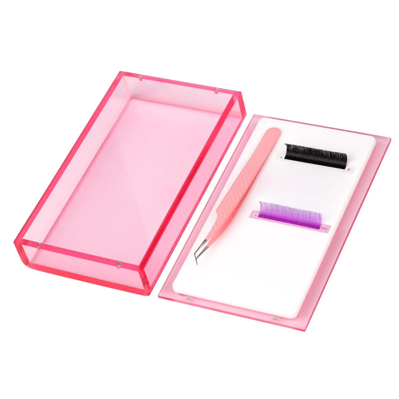 Acrylic Eyelash Storge Box Lash Display Holder Eyelashes Pallet Storage case Eye lash tile storge with cover Beauty Makeup Tools