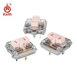 Kailh 로우 프로파일 초크 키보드 스위치, 투명 핑크, 로우 프로파일 키보드용 DIY 선형, 25g, 1 개, 3 개, 5 개