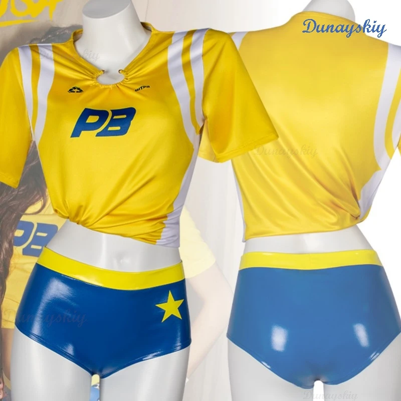 

Halloween Lisa Goals 2026 Cosplay Yellow T-Shirt + Top + Shorts, Carnival Soccer Party Women Dance Idol Stage Uniform