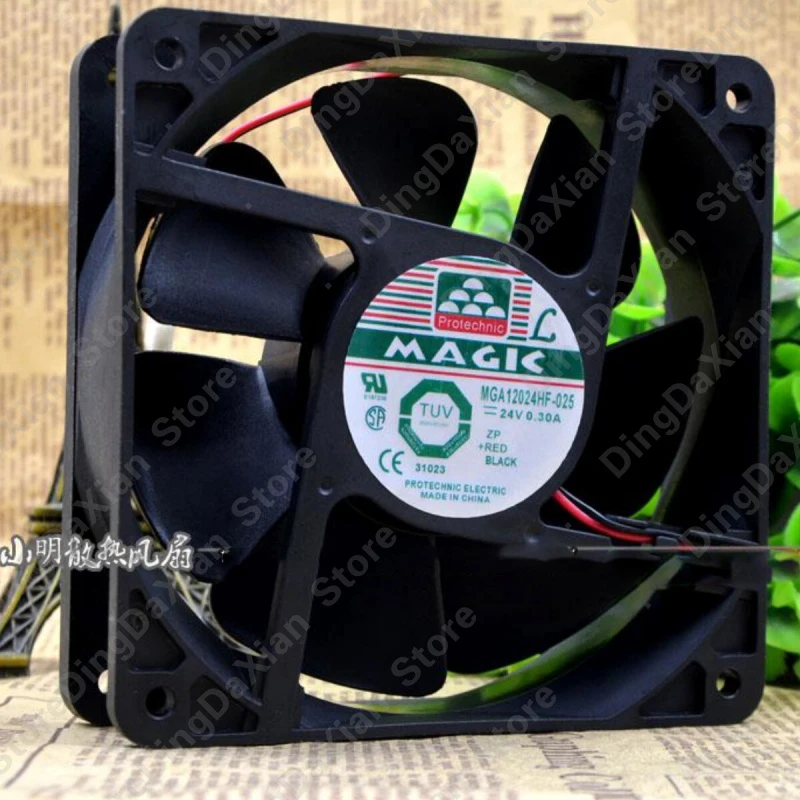 

1 шт. для MAGIC MGA12024HF-025 | Промышленный бесшумный вентилятор для корпуса 24В 0.30А, 120×120×38мм, 12см