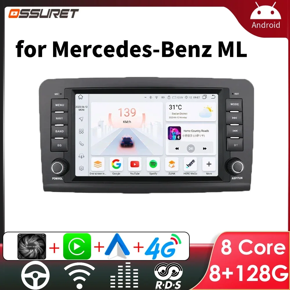 8Inch Android Car Multimedia for Mercedes Benz ML 320 ML350 W164 2005 -2012 Car Stereo for Benz GL320 500 X164 Carplay Radio GPS