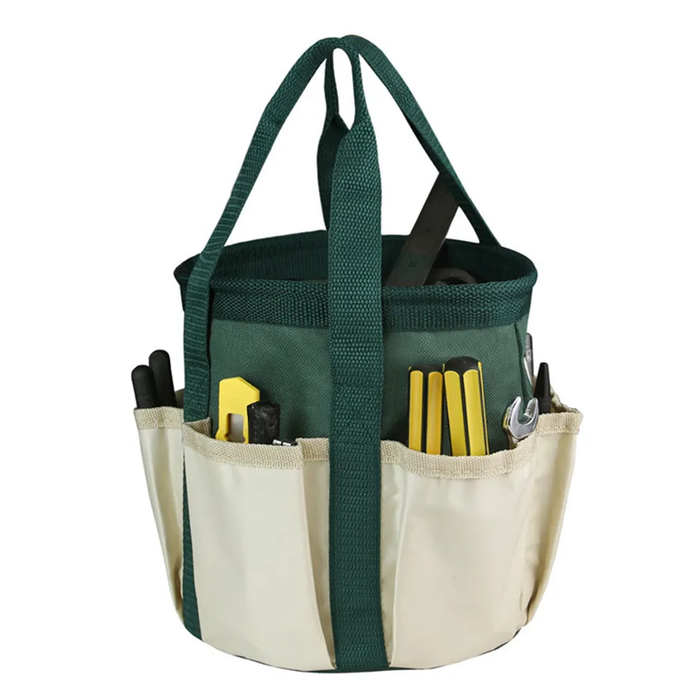 Portable Bucket Handy Tool Bag Multiple Pockets Garden Accessories Tool Bucket Oxford Fabric Garden Floral Pruning Storage