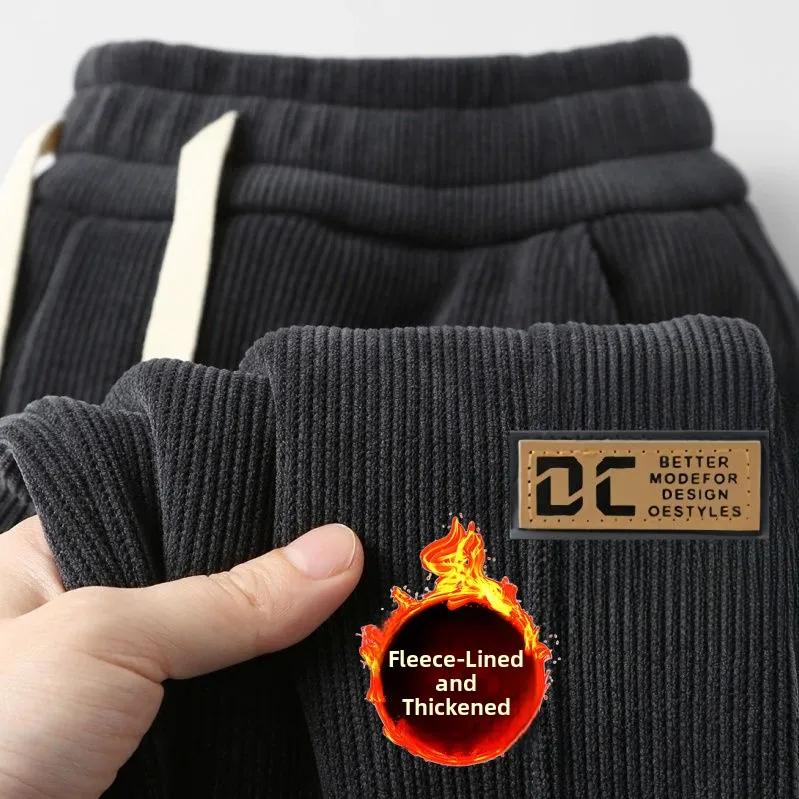 

Corduroy Casual Pants Men's Autumn Winter Dirt Resistant Loose Fit Long Trousers for Working out Youthful Vitali Sle