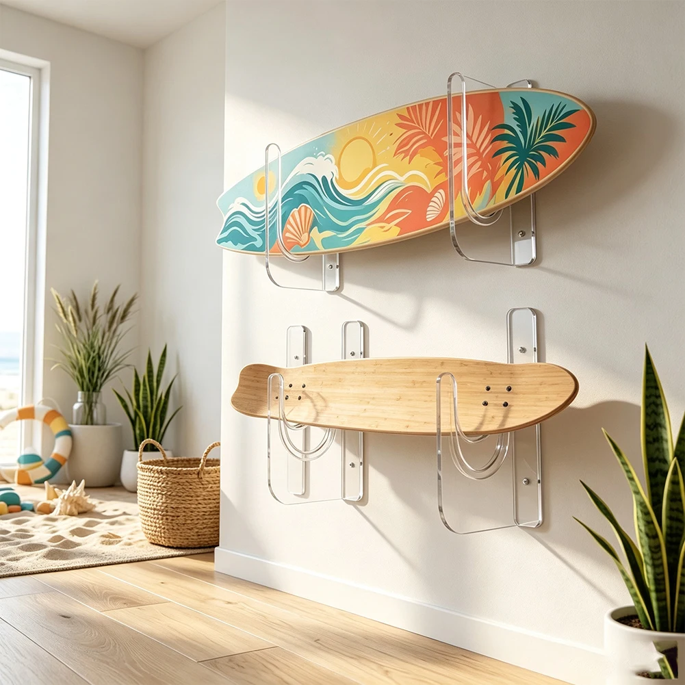 Transparent Clear Wall Mount Designed for Acrylic Boards Ensures Secure Hold and Clean Wall Mounted Appearance