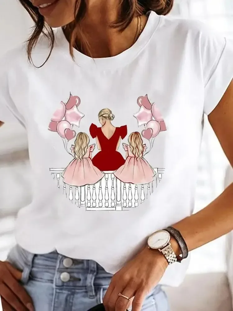 Fashion Short Sleeve Casual T-shirts Clothes Women Female Watercolor Make Up Flower Summer Clothing Ladies Print Graphic Tee