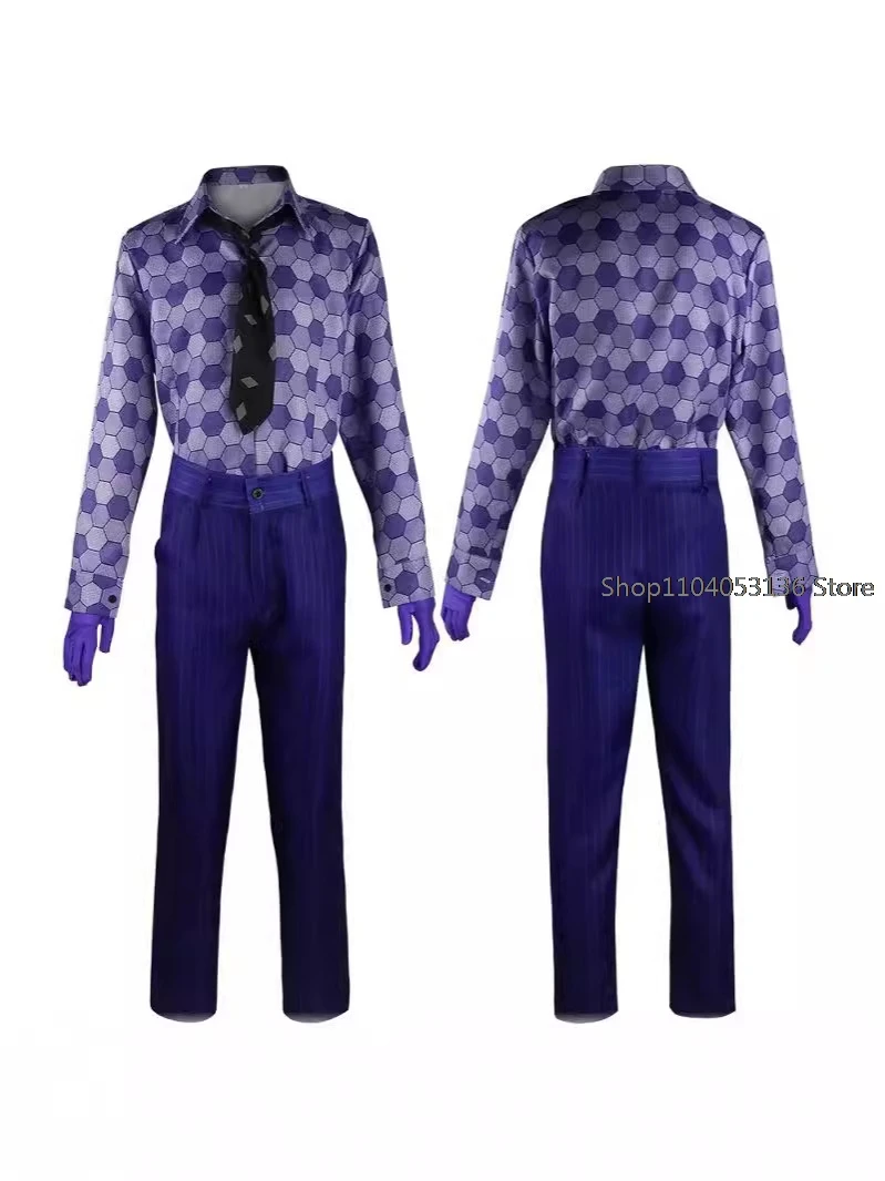 The Dark Knight The Joker Costume Cosplay Clown set completo cappotto camicia gilet cravatta abiti Joker Set completo per costumi di Halloween