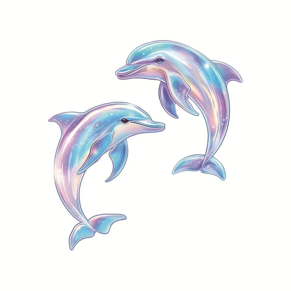 Glow in the Dark For DOLPHIN Sticker for Refrigerator or Wall Mounting PVC Material Designed for Nighttime Visual Appeal